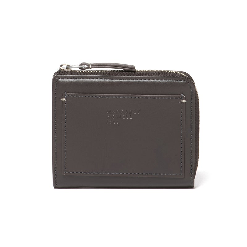 MARGARET HOWELL idea セザー L字ファスナー折り財布 チャコールグレー