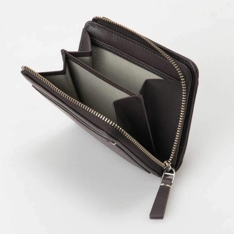 MARGARET HOWELL idea セザー L字ファスナー折り財布 チャコールグレー
