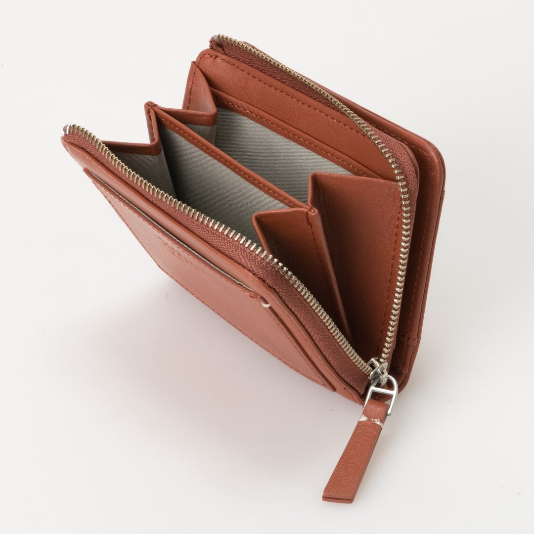 MARGARET HOWELL idea セザー L字ファスナー折り財布 レンガ