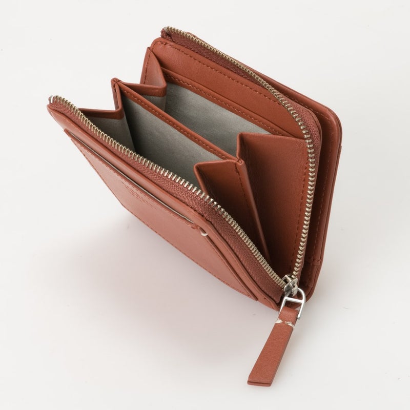 MARGARET HOWELL idea セザー L字ファスナー折り財布 レンガ