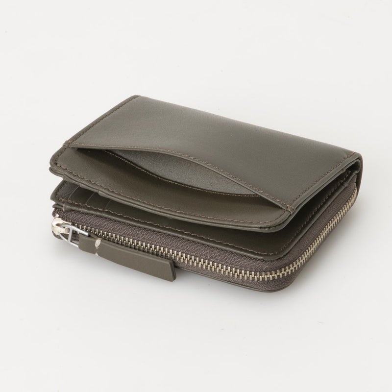 MARGARET HOWELL idea セザー L字ファスナー折り財布 カーキ