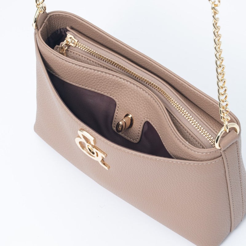 PINKY&DIANNE ロック ミニショルダー ベージュ