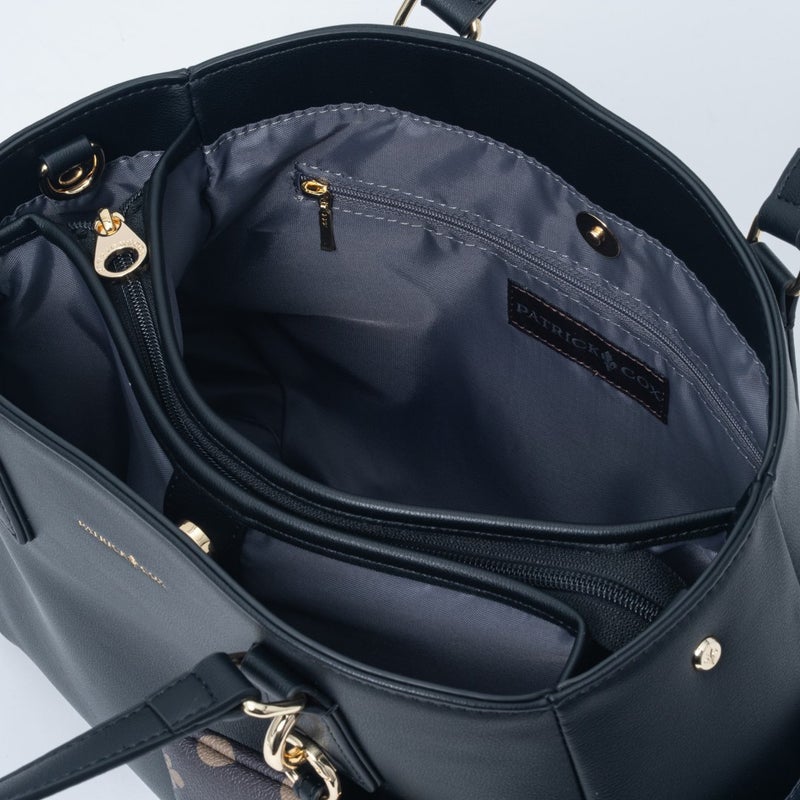 PATRICK COX クラシカルリリーチャーム 2WAYトート ブラック