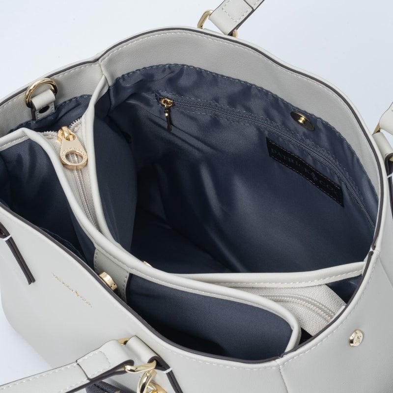 PATRICK COX クラシカルリリーチャーム 2WAYトート ホワイト