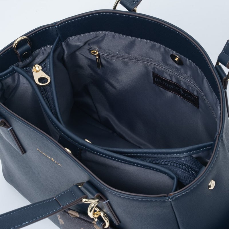 PATRICK COX クラシカルリリーチャーム 2WAYトート ネイビー