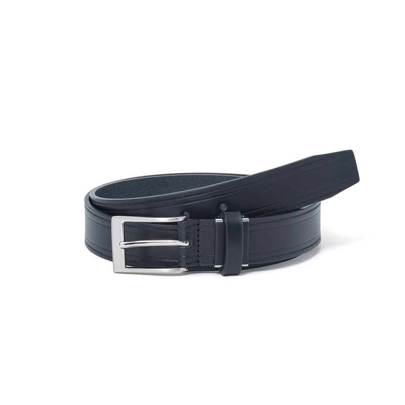 LANVIN COLLECTION サイド型押しベルト【JLMB6160】 ブラック