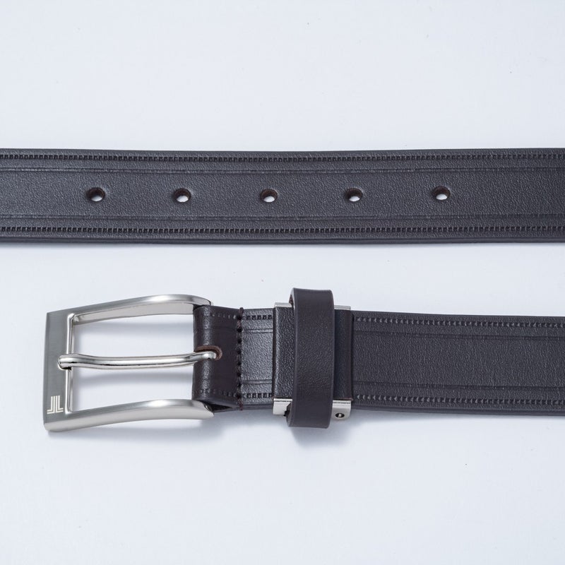 LANVIN COLLECTION サイド型押しベルト【JLMB6160】 チョコ
