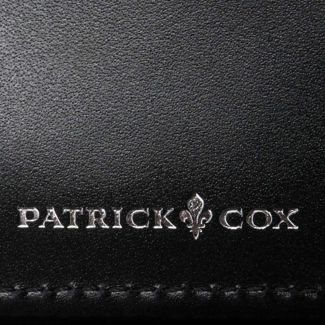 PATRICK COX CROWN PYTHON ラウンドファスナー二つ折り財布 ブラック×ブラック