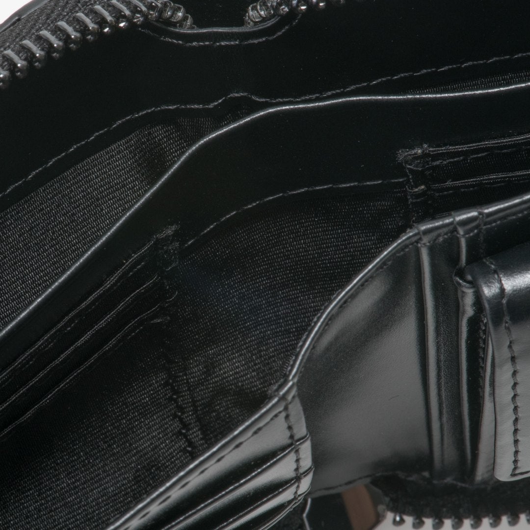 PATRICK COX CROWN PYTHON ラウンドファスナー二つ折り財布 ブラック×ブラック
