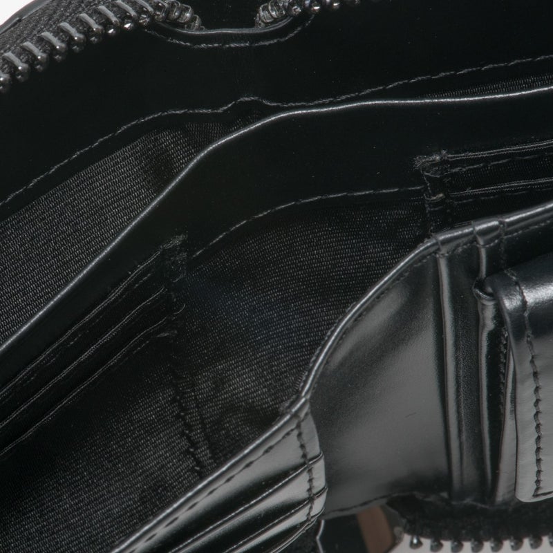 PATRICK COX CROWN PYTHON ラウンドファスナー二つ折り財布 ブラック×ブラック