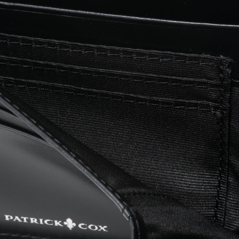 PATRICK COX CROWN PYTHON ラウンドファスナー二つ折り財布 ブラック×ブラック