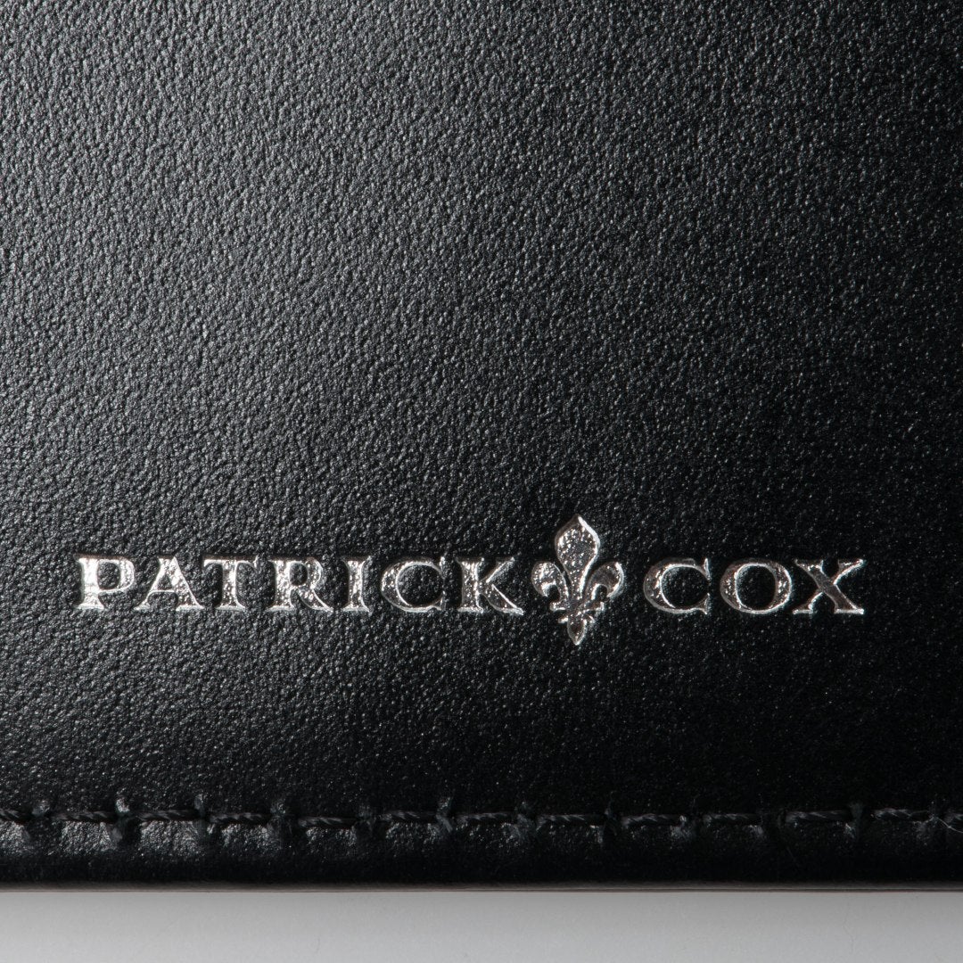 PATRICK COX CROWN PYTHON L字ファスナー二つ折り財布 ブラック×ホワイト