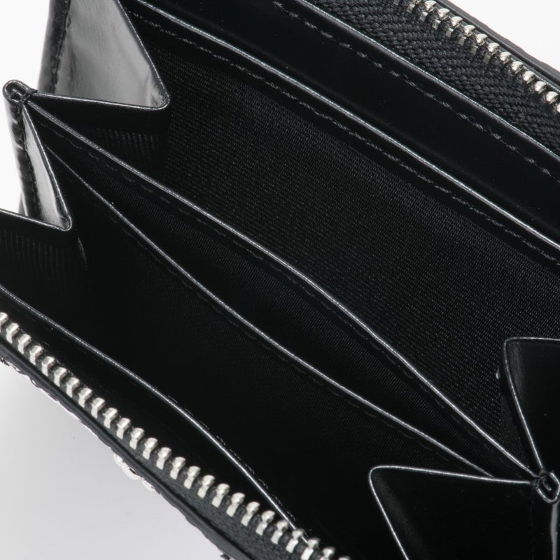 PATRICK COX CROWN PYTHON L字ファスナー二つ折り財布 ブラック×ホワイト
