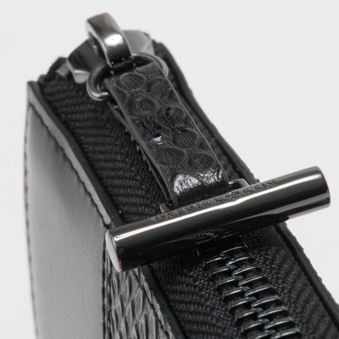PATRICK COX CROWN PYTHON L字ファスナーキーケース ブラック×ブラック