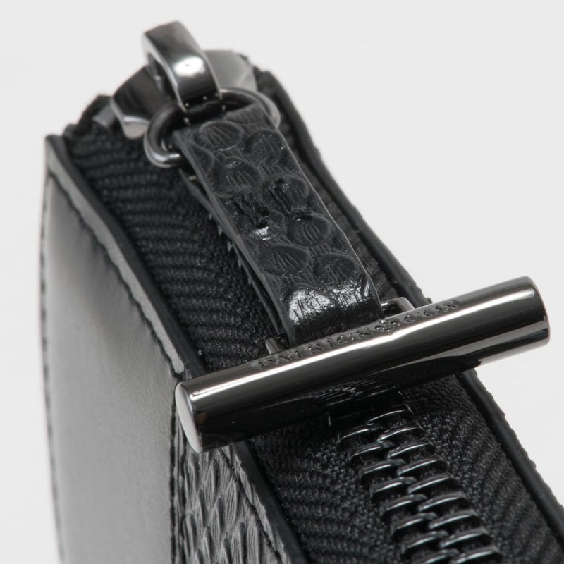 PATRICK COX CROWN PYTHON L字ファスナーキーケース ブラック×ブラック