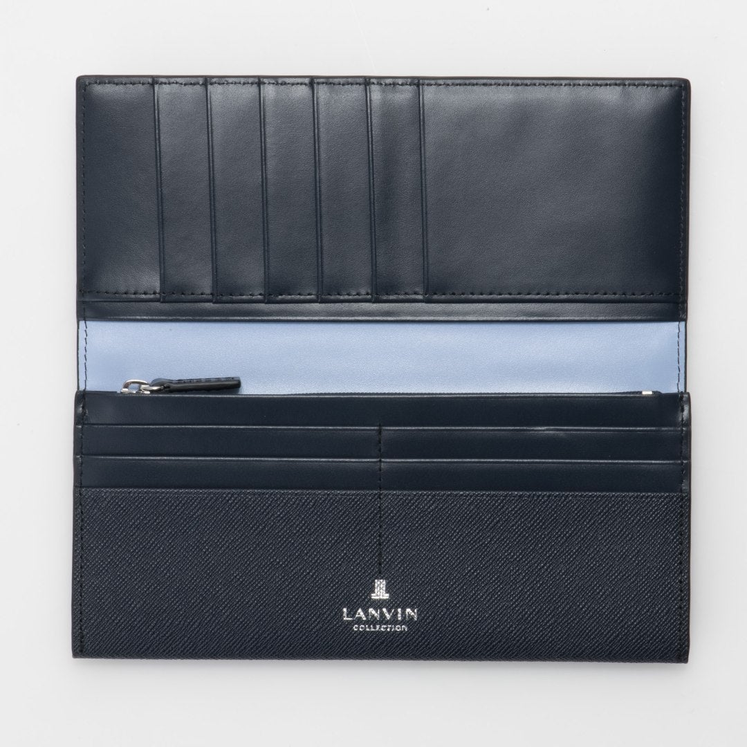 LANVIN COLLECTION couleur du vin かぶせ型長財布(2026年春夏限定カラー) ネイビー