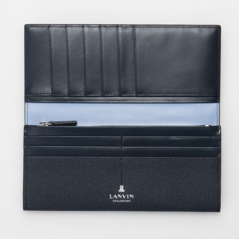 LANVIN COLLECTION couleur du vin かぶせ型長財布(2026年春夏限定カラー) ネイビー