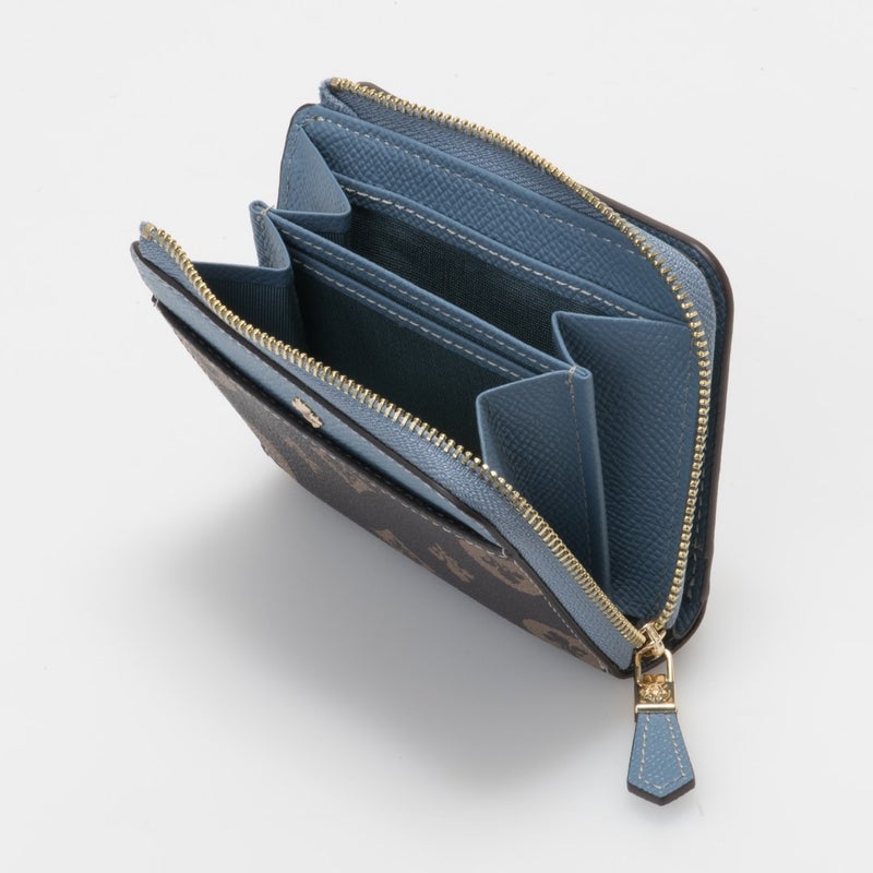 PATRICK COXクラシカルリリー L字ファスナー折り財布 サックス