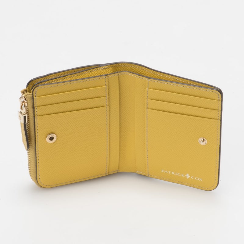PATRICK COXクラシカルリリー L字ファスナー折り財布 イエロー