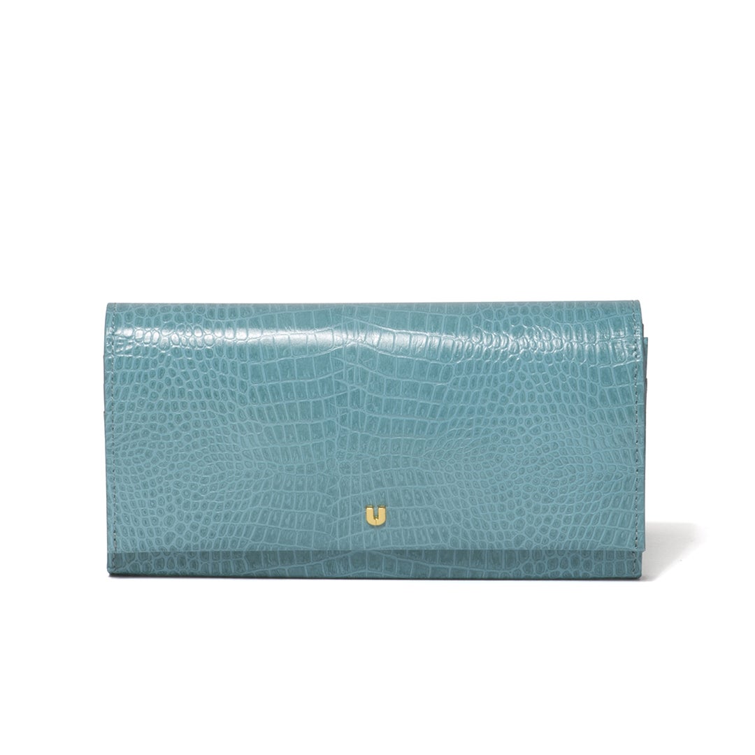U by ungaro クロード ダブルファスナー長財布 ブルー