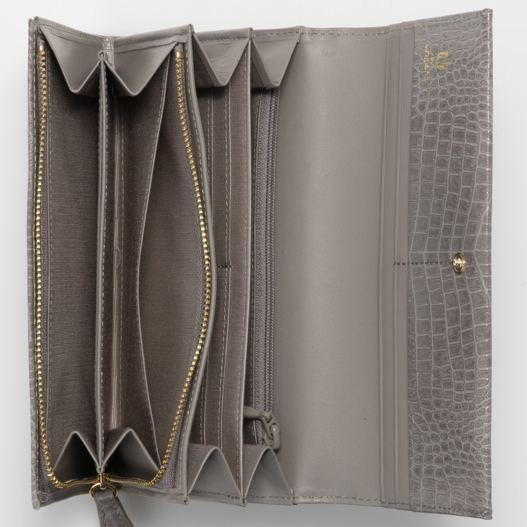U by ungaro クロード ダブルファスナー長財布 グレー