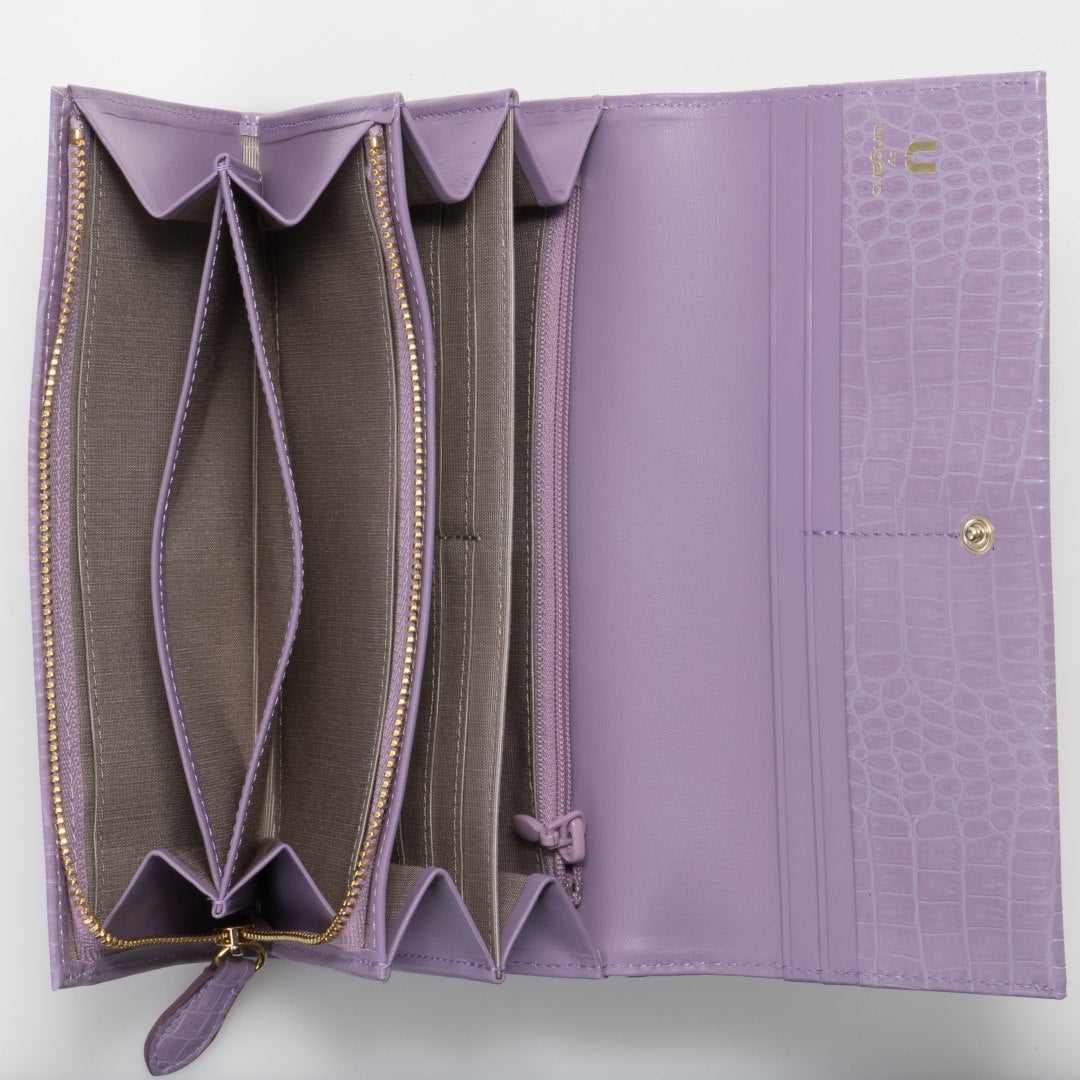 U by ungaro クロード ダブルファスナー長財布 ラベンダー