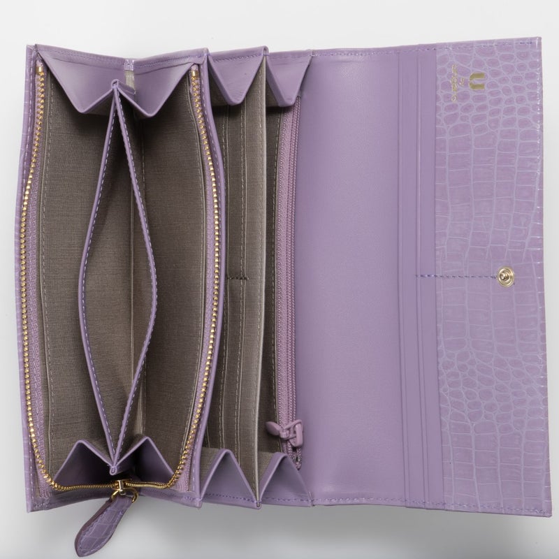 U by ungaro クロード ダブルファスナー長財布 ラベンダー