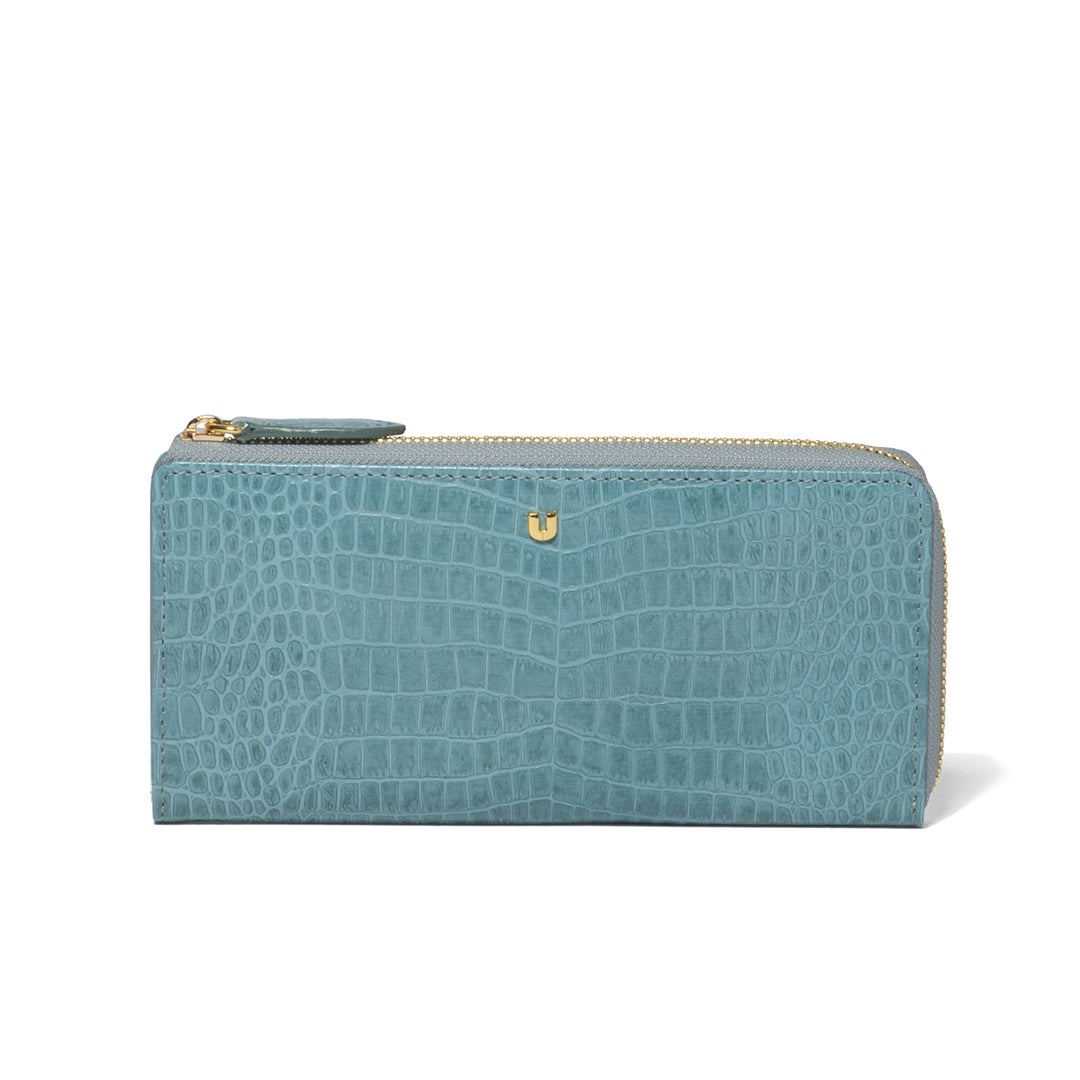 U by ungaro クロード L字ファスナー長財布 ブルー