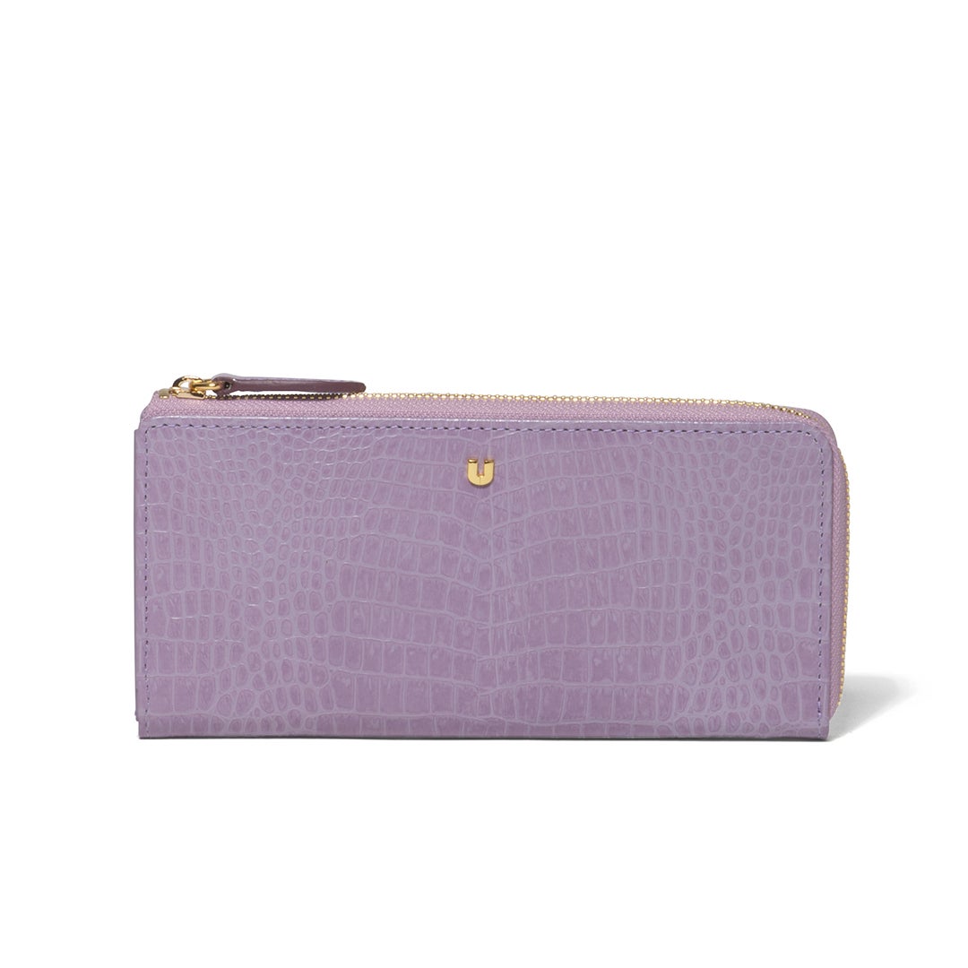 U by ungaro クロード L字ファスナー長財布 ラベンダー