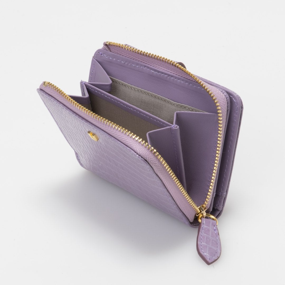U by ungaro クロード L字ファスナー折り財布 ラベンダー