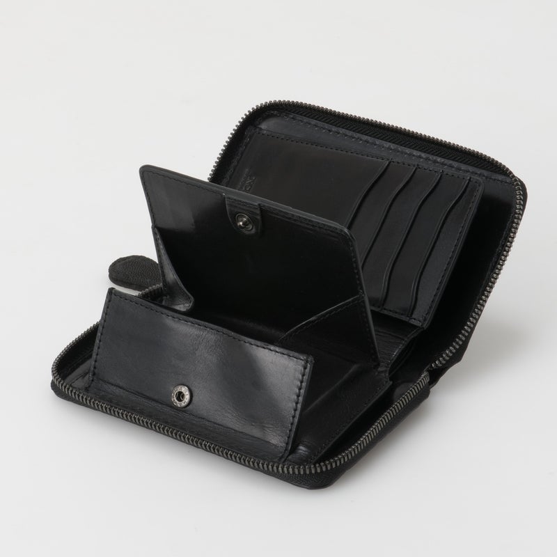 NOMADOIエレファント ミドルラウンド折り財布 ブラック