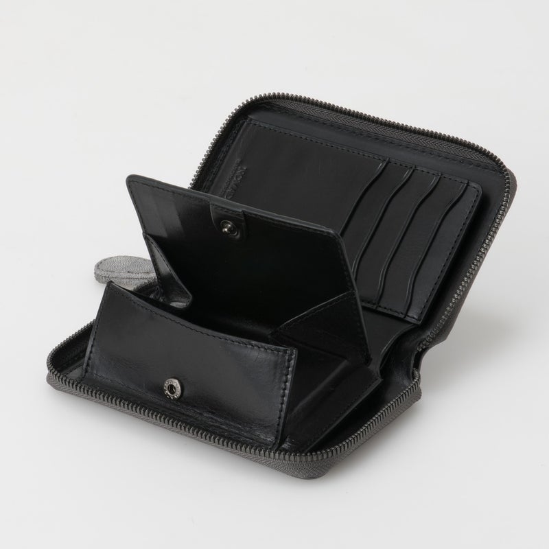 NOMADOIエレファント ミドルラウンド折り財布 グレー