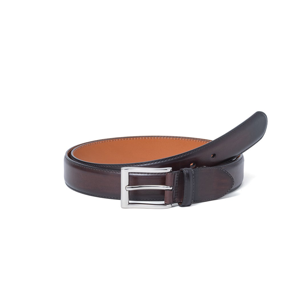 MAGNANNI 30mmハンドペイントレザーベルト【MGMB6000】 ダークブラウン