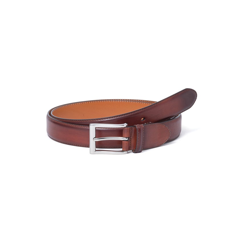 MAGNANNI 30mmハンドペイントレザーベルト【MGMB6000】 ブラウン