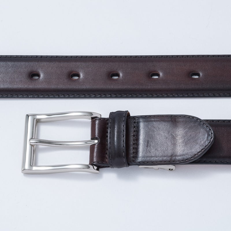 MAGNANNI 30mmハンドペイントレザーベルト【MGMB6000】 ダークブラウン