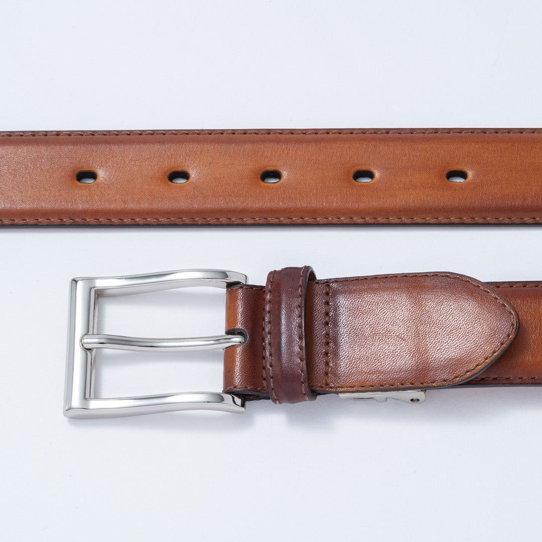 MAGNANNI 30mmハンドペイントレザーベルト【MGMB6000】 キャメル