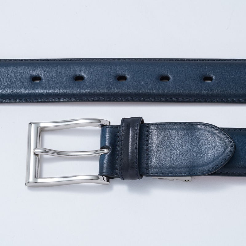 MAGNANNI 30mmハンドペイントレザーベルト【MGMB6000】 ネイビー