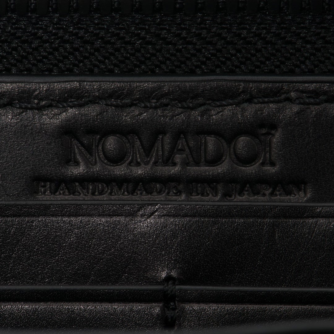 NOMADOI エレファントメッシュ ラウンドファスナー長財布 ブラック