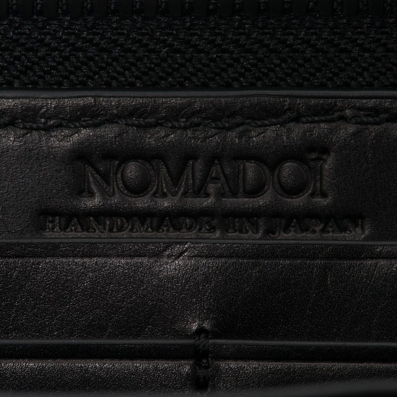 NOMADOI エレファントメッシュ ラウンドファスナー長財布 ブラック