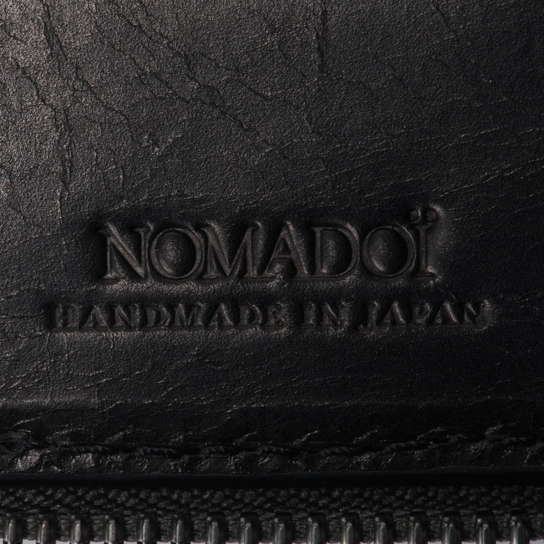 NOMADOI エレファントメッシュ ミドルラウンド折り財布 グレー