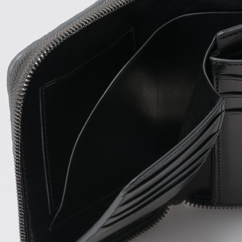 NOMADOI エレファントメッシュ ミドルラウンド折り財布 グレー