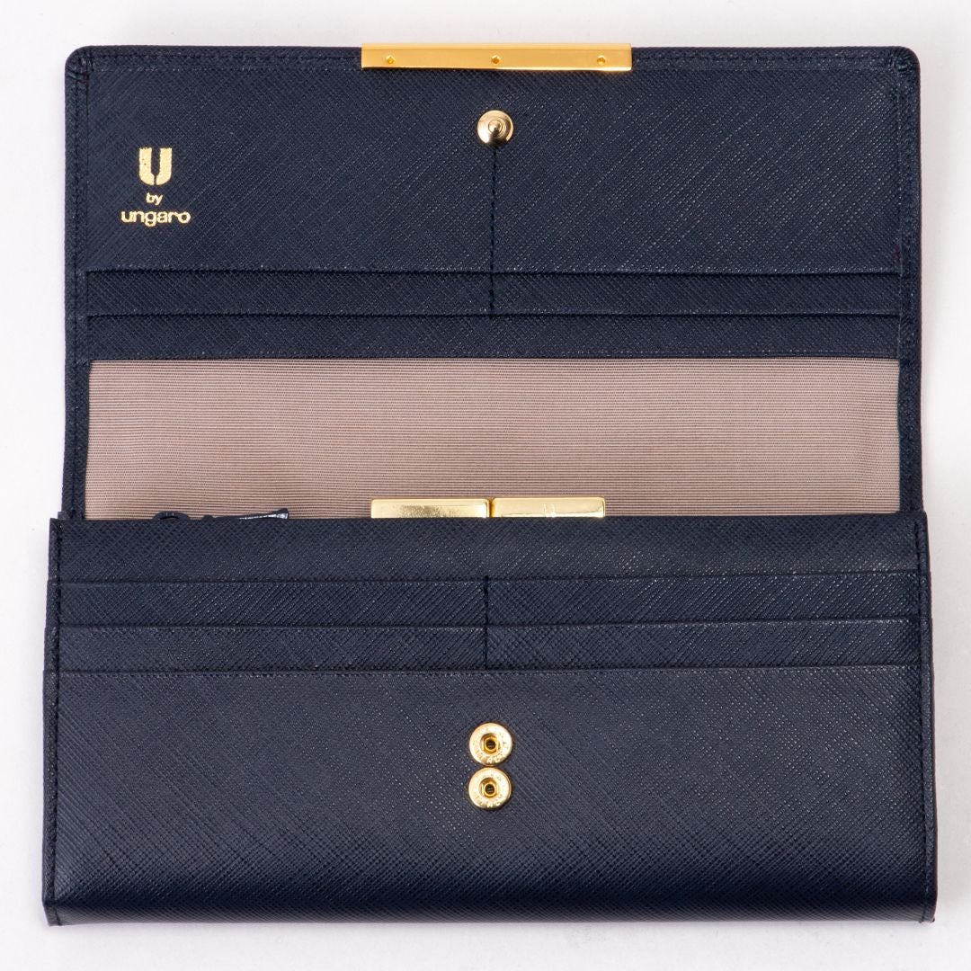 U by ungaro アイガー 口金長財布 ネイビー
