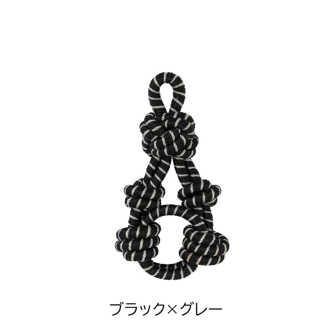 MANIUNO デッドストックファブリック スクエアミニトート(M) チャーム：ブラック×グレー