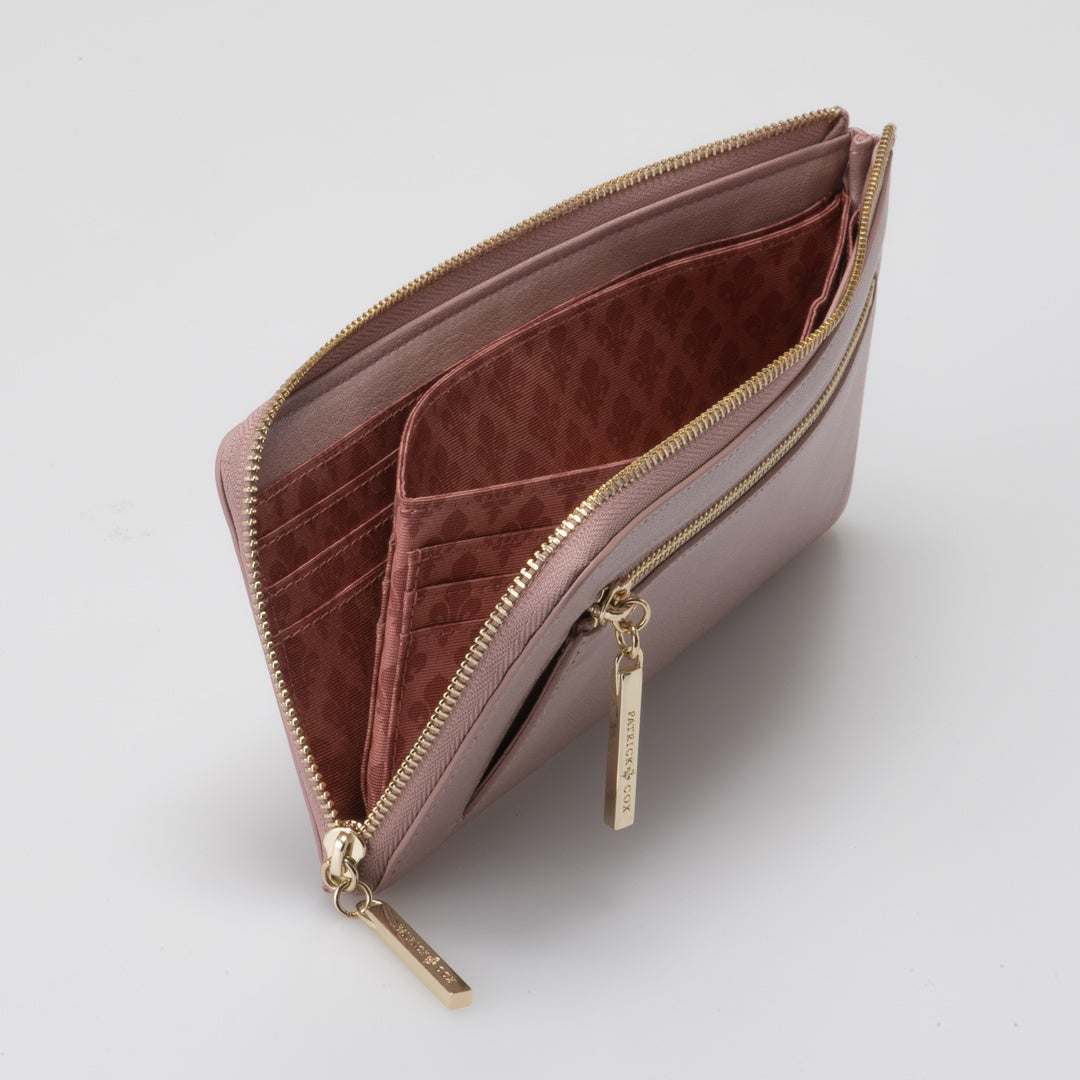PATRICK COX ワッフル L字ファスナー長財布 ピンク
