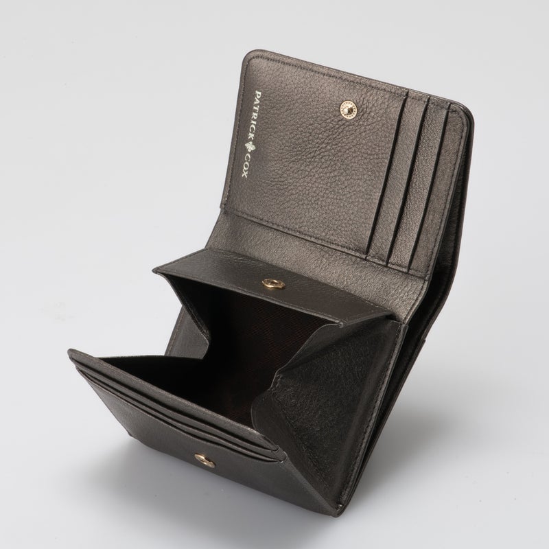 PATRICK COX ワッフル BOX折り財布 ガンメタリック