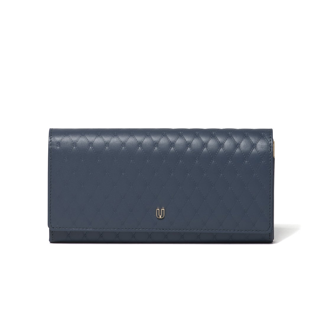 U by ungaro アルバ ダブルファスナー長財布 ディープブルー