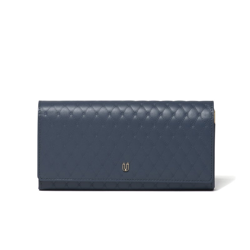 U by ungaro アルバ ダブルファスナー長財布 ディープブルー