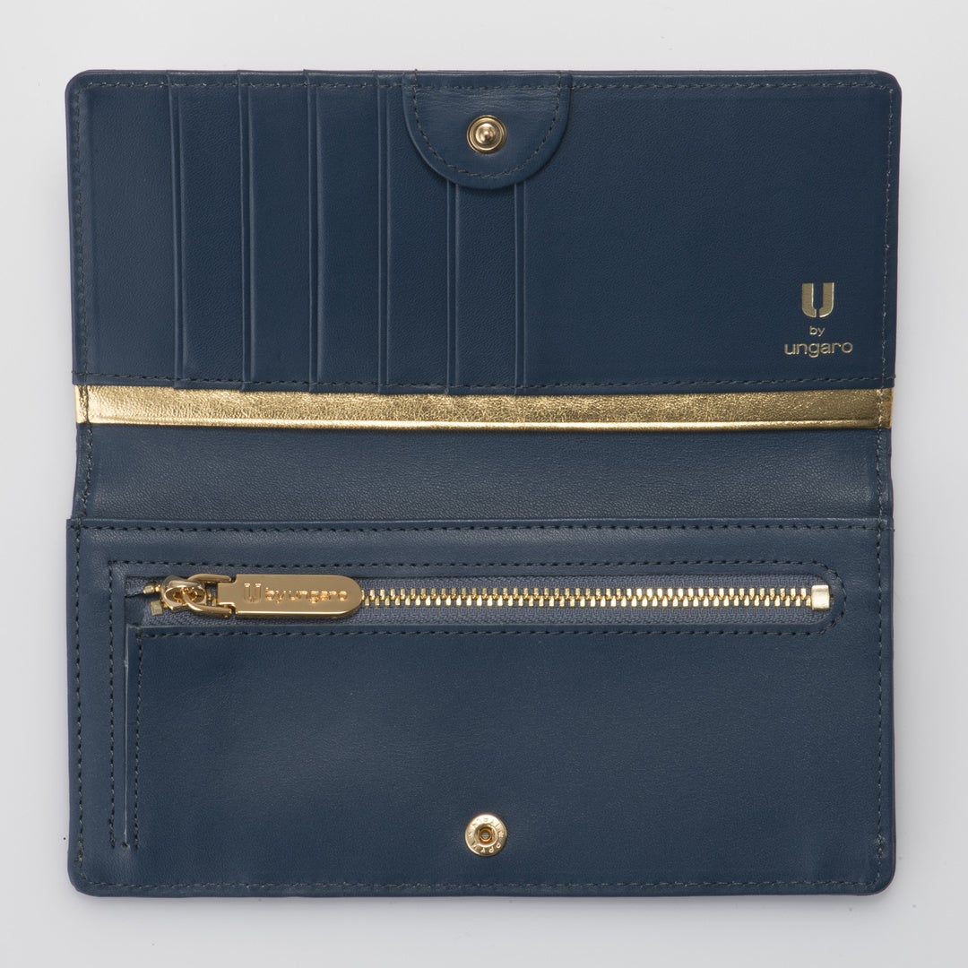 U by ungaro アルバ 二つ折り長財布 ディープブルー