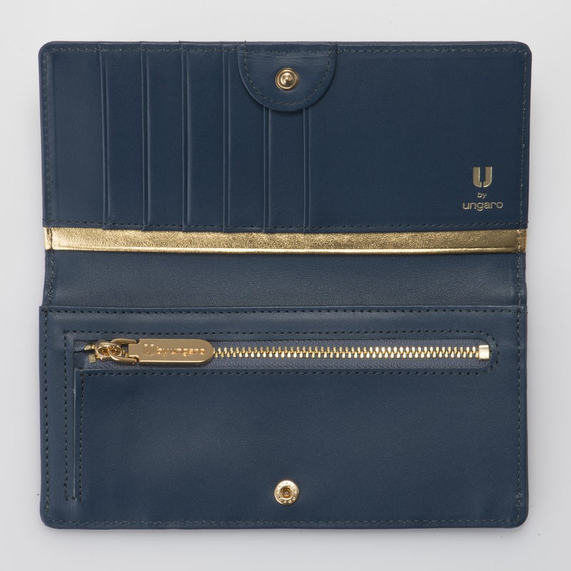 U by ungaro アルバ 二つ折り長財布 ディープブルー