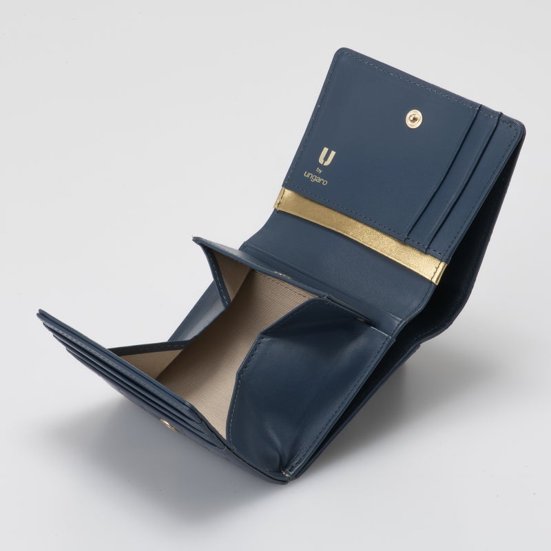 U by ungaro アルバ BOX折り財布 ディープブルー